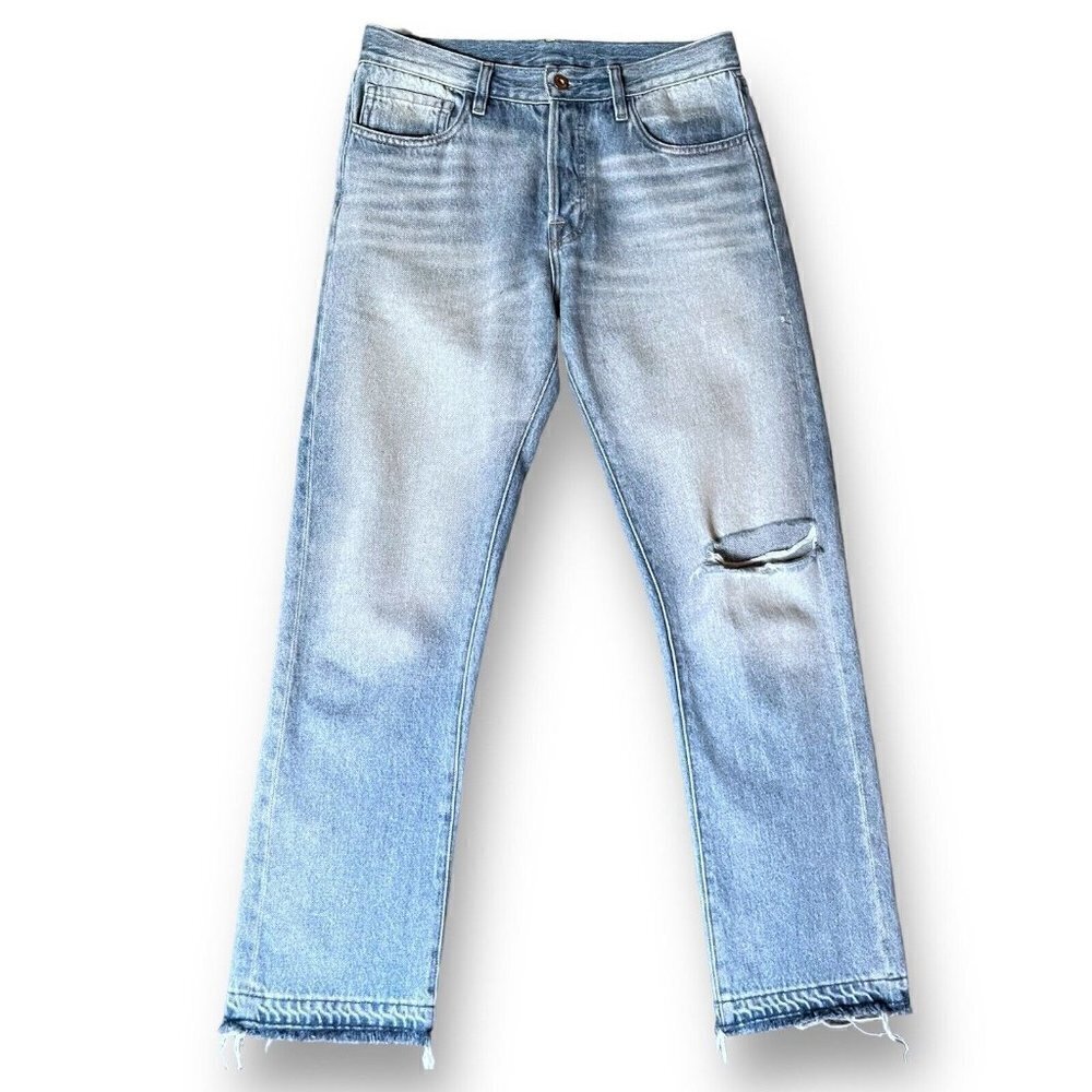 NSF Womens Beck Boyfriend Slouch Jeans Sz 25 100% Cotton No Stretch Distressed